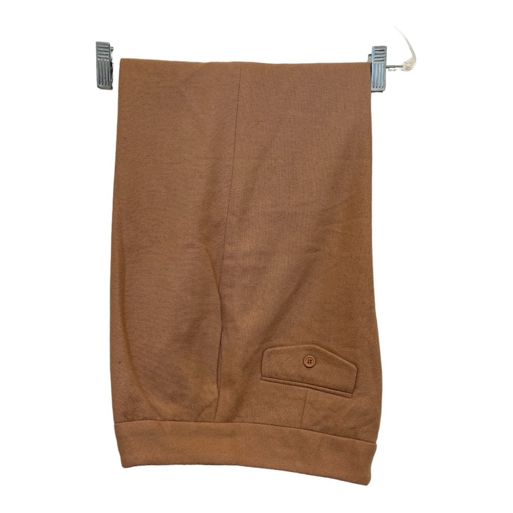 Metrostyle  Wool Straight Leg Pants with Turn-Up Hems Women's Size 10 Tan